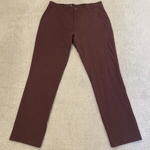 Mugsy Ports Chino Pants Mens 33x30 (Fits 32x29) Maroon Stretch Jean